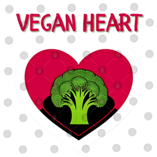 Vegan heart, broccoli heart Digital Files