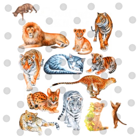 Cats And Kittens Tiger Lion Leopard Felines Digital Files