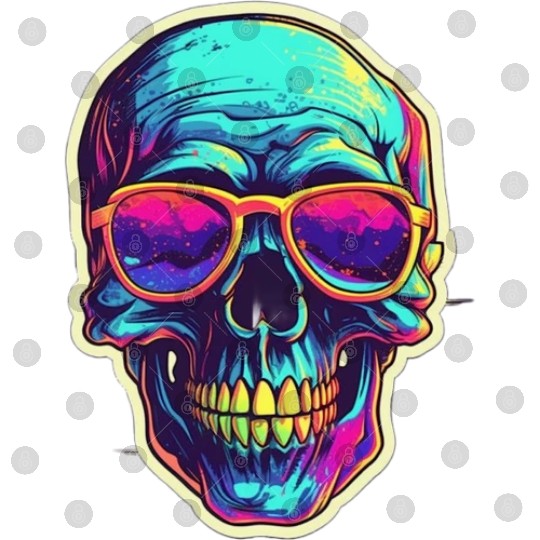 Synthwave Skull Design - Embrace Retro-Futurism Digital Files