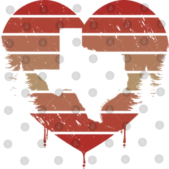 Cute Red Vintage Heart Texas Valentine Day Love Digital Files