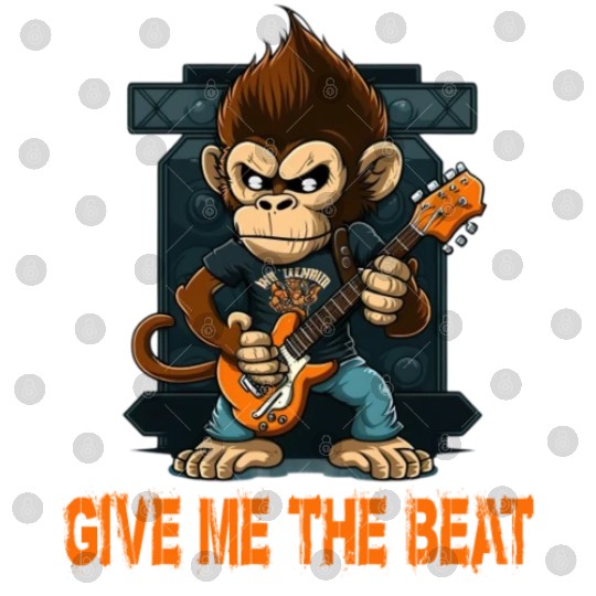 Monkey Chimpanzee Playing Acousitc Rock Guitar Digital Files
