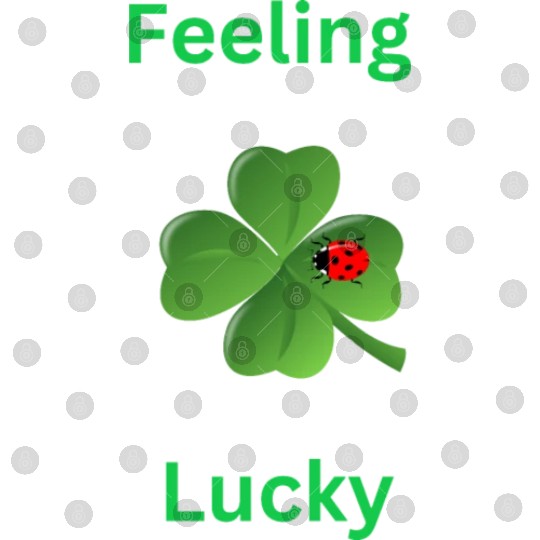 Feeling Lucky with a 4 leaf clover and a ladybug Digital Files