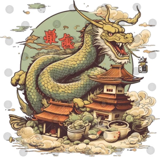 Sushi Dragon Japanesse Kawaii Digital Files