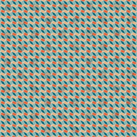 Retro Orange Teal Pattern Digital Files