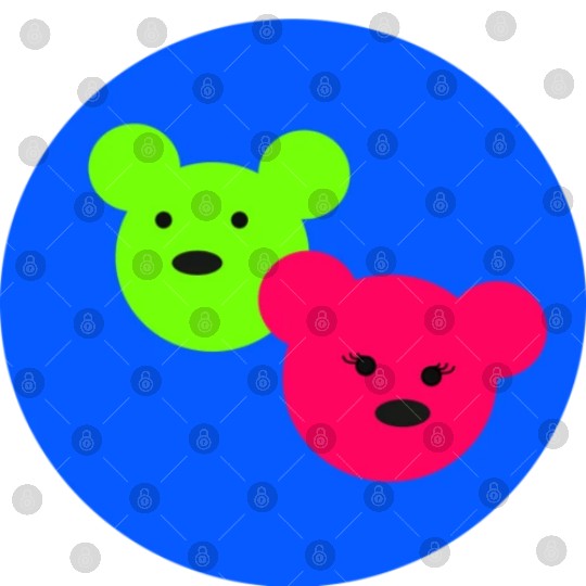 Pink and green teddies Digital Files