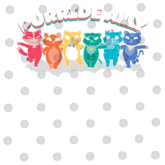 Purride Ally Cat Rainbow LGBT Pride Month Feline Digital Files