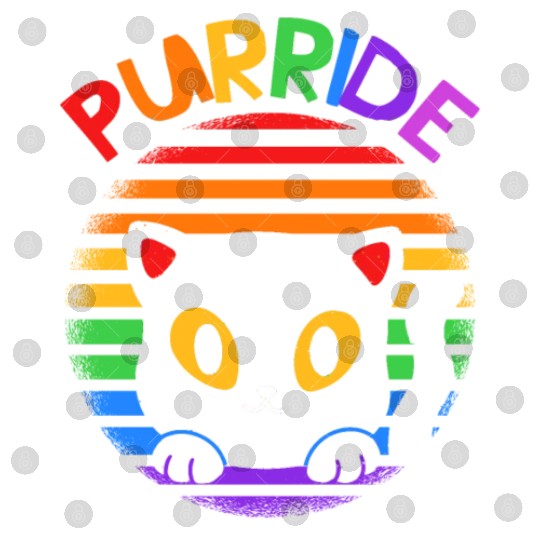 Purride Ally Cat Rainbow LGBT Pride Month Feline Digital Files