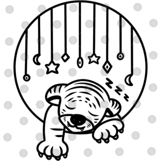 Cute Tiger Cub Sleeping Digital Files