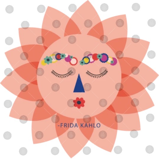 Colorful Cute Funny Sun Frida Kahlo Portrait Viva Digital Files
