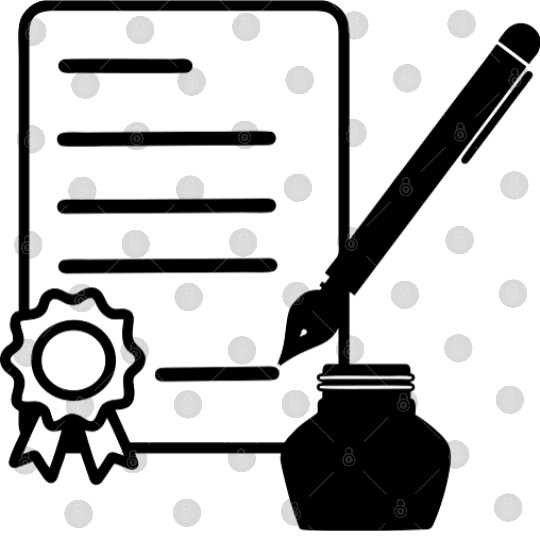 Contract with wax seal, ink pen, Digital Files