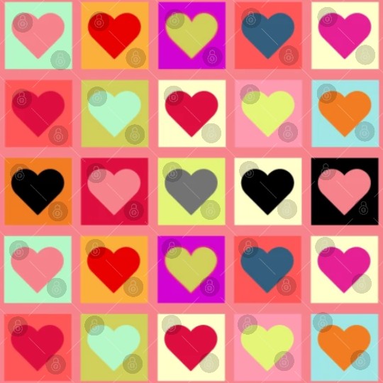 Colorful Retro Vintage Checkered Heart Y2K Pattern Digital Files