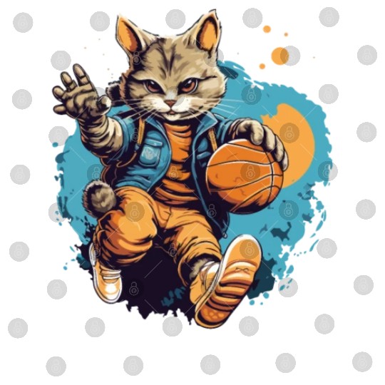 Basketball Cat Basketball Player I Love Basketball Digital Files