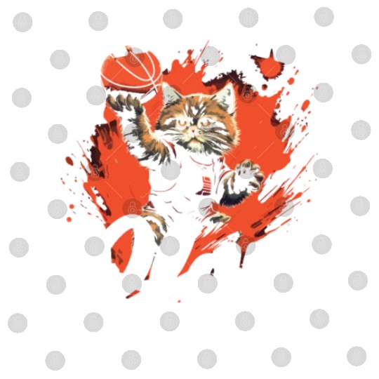 Basketball Cat Basketball Player I Love Basketball Digital Files