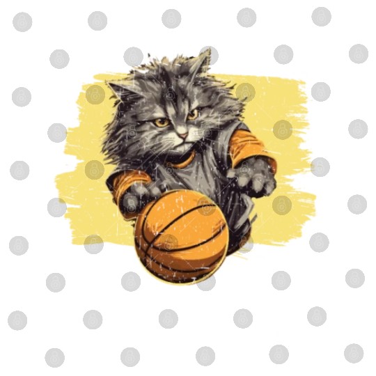Basketball Cat Basketball Player I Love Basketball Digital Files