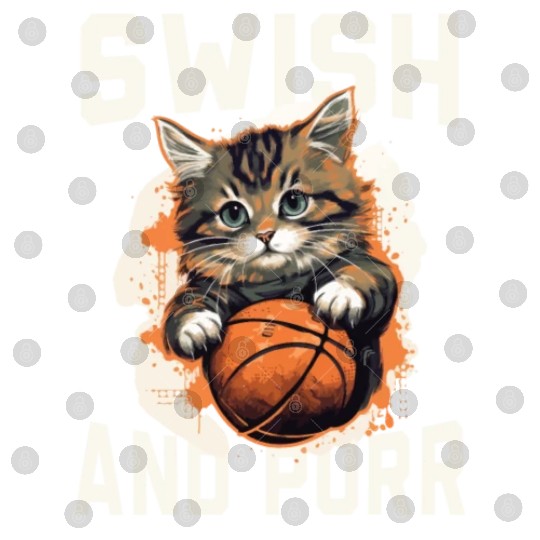Basketball Cat Basketball Player I Love Basketball Digital Files