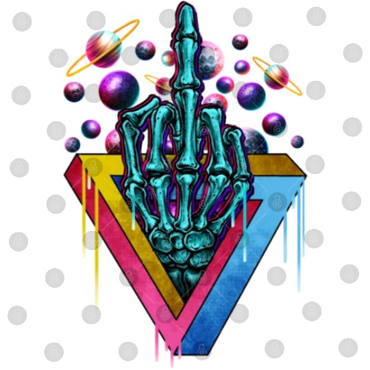 Trippy skeleton middle finger Digital Files
