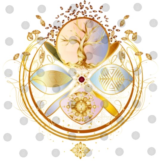 magic amulet, golden tree of life symbol Digital Files
