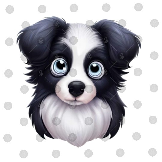 Artistic Border Collie Portrait Digital Files