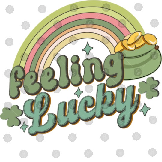 Feeling Lucky Saint Patricks Day Rainbow quote Digital Files
