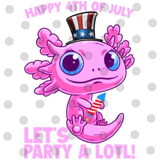 Axolotl 4th of July Patriotic Independence Day Mat Digital Files