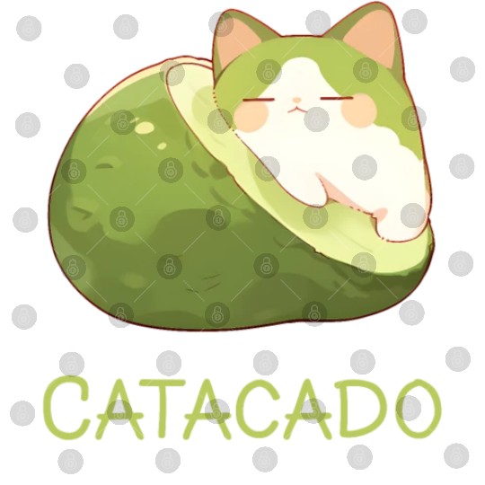 Catacado Funny Avocado Kawaii Cat Lover Digital Files