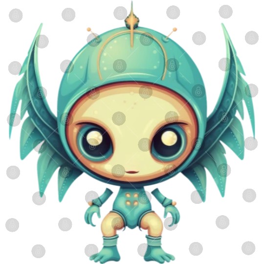 Alien Angel Wings Cyborg - Futuristic Design Digital Files