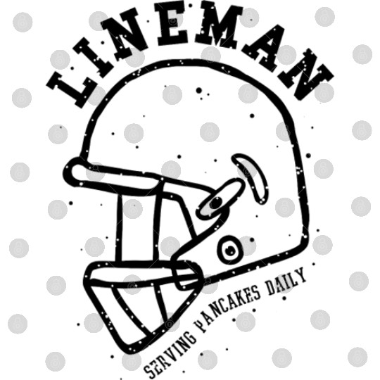 Lineman Serving Pancakes Daily Foot Ball Helmet Digital Files