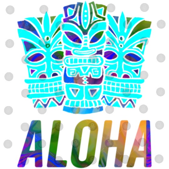 Tiki Aloha Hawaiian Travel Tropical Vacation Digital Files