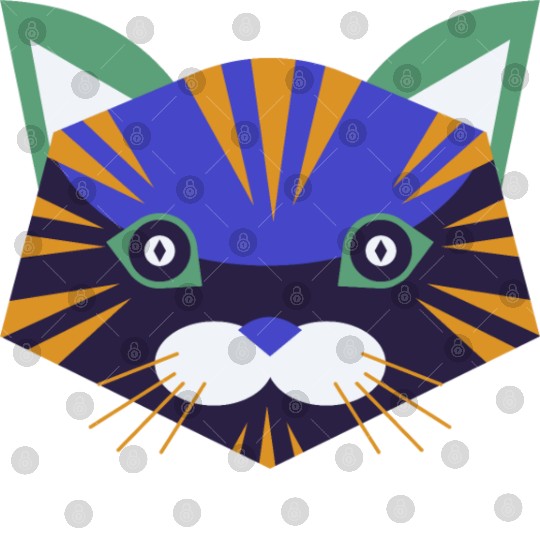 Colorful Cat Face Digital Files