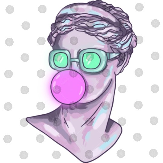 Cool Neon Greek Statue Lady Digital Files