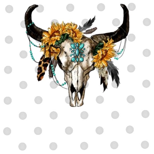 Bull Skull And Sunflowers Digital Files