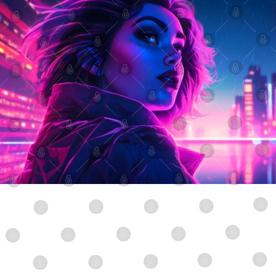 Synthwave Girl - Futuristic Design neon colors Digital Files