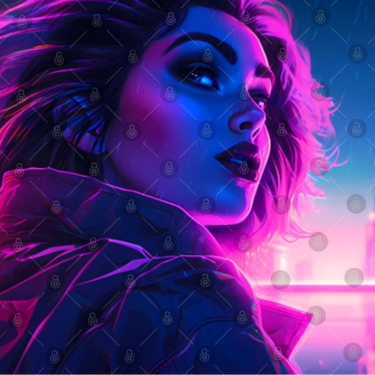 Synthwave Girl - Futuristic Design Digital Files