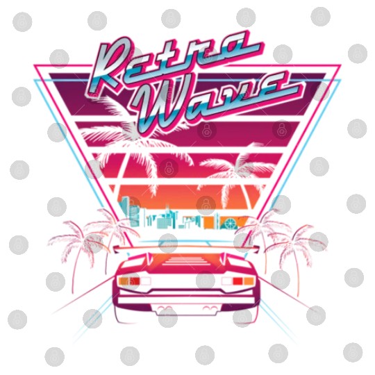 80S Retrowave Synthwave Love Wave Miami Beach Digital Files
