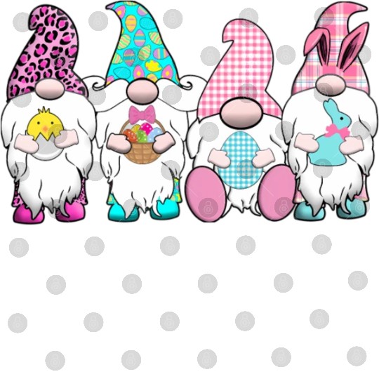 4 Easter Gnomes Pastel Spring Bunny Ears Gingham R Digital Files