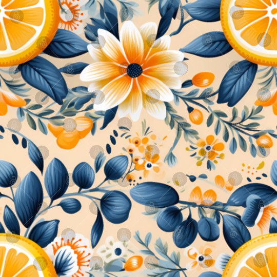 Yellow Lemon Floral Detailed Summer Collection 02 Digital Files