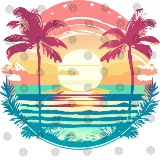 Tropical Serenity Sunset Digital Files