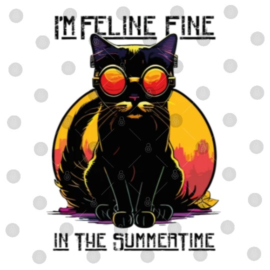 FELINE Fine | Cat Lover Summer Animal Beach Party Digital Files