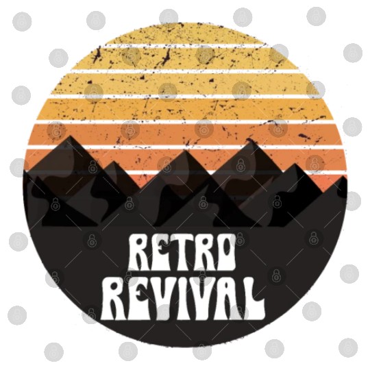 Retro revival camping mountains sunset Digital Files