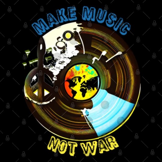 Make Music Not War | Peace & Vinyl Record Poster Digital Files