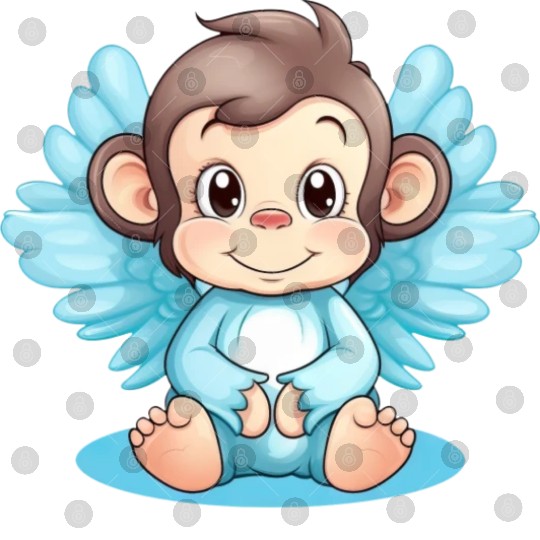 Monkey Chimpanzee Angel, Inspiring Animal Design Digital Files