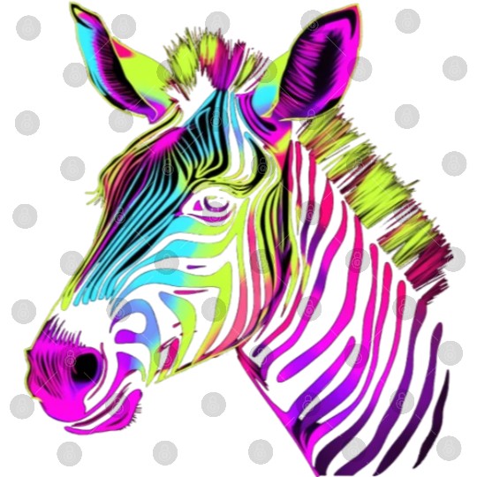Zebra Neon Colors Portrait Digital Files