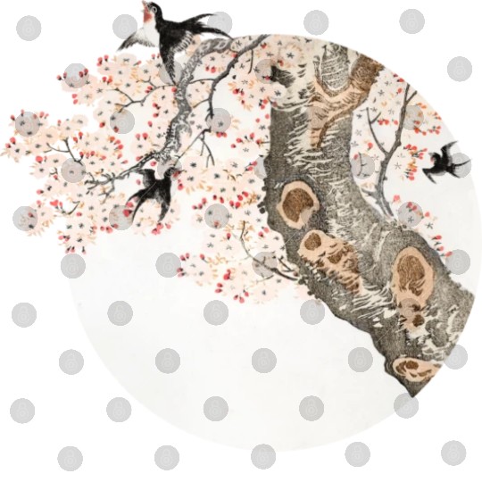 Katsushika Hokusai’s cherry tree'n birds Digital Files