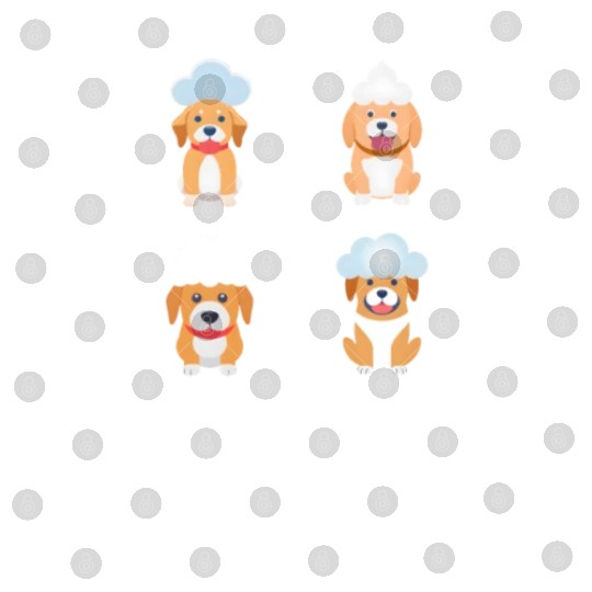 4 Dogs with Cloud - Unique for Dog Lovers Digital Files