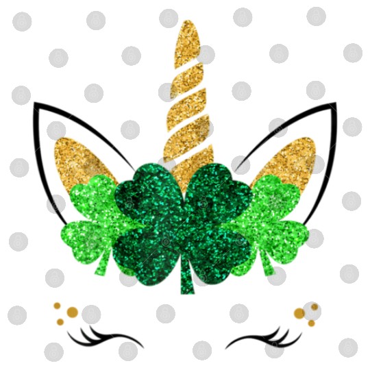 Unicorn Face St Patrick'S Day Unicorn Shamrock Digital Files