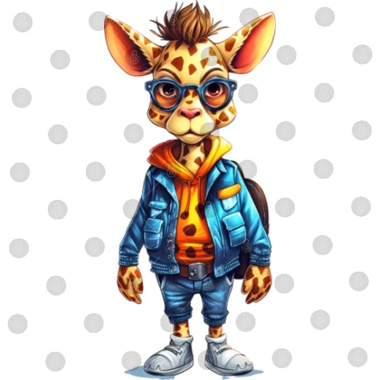 Cute Giraffe Cartoon Digital Files