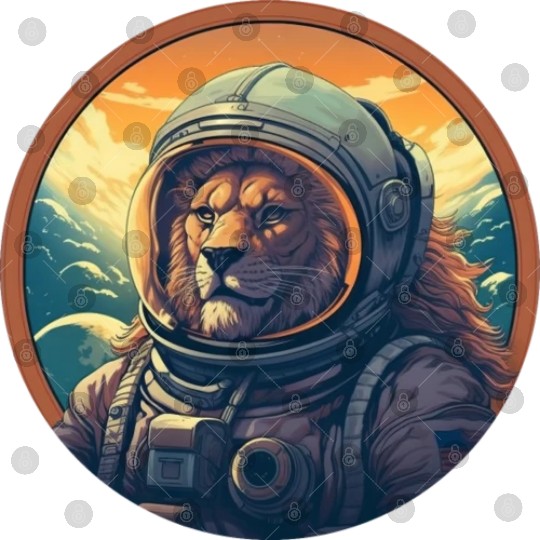 Astronaut Lion at Sunset, Creative Space Design Digital Files