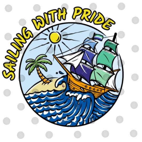 LGBTQ Sailing Ship with Gay Flag, Family Vacation Digital Files
