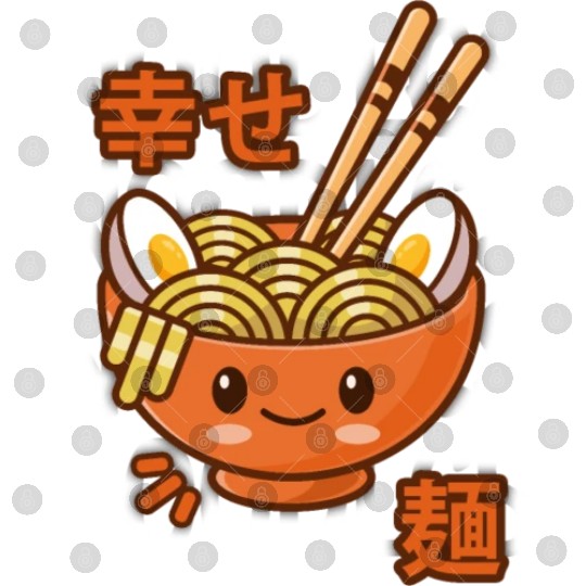 Kawaii Ramen Noodle Bowl Noodles Orange Digital Files