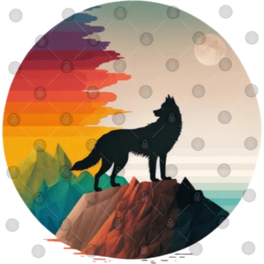 LGBTQIA+ Majestic wolf on the mountain top Digital Files